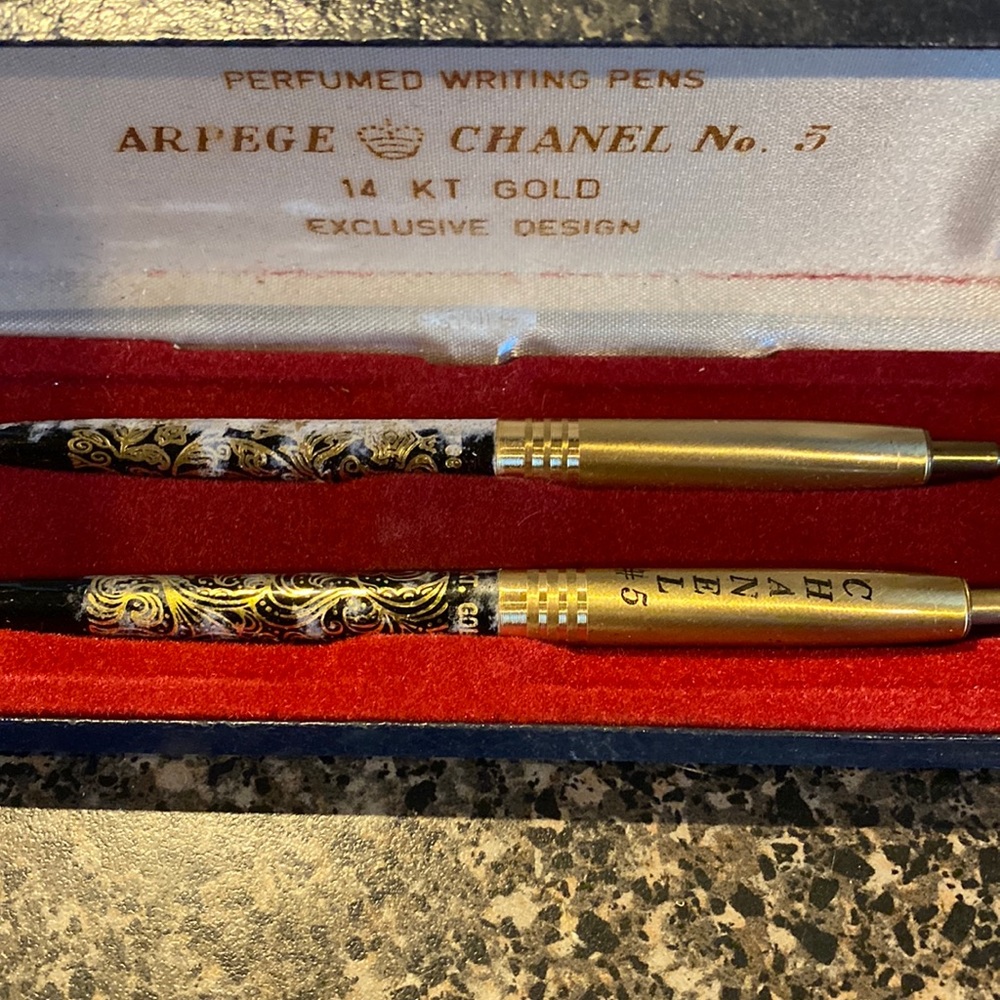 Antique Chanel #5 & Arpege perfumed writing pens